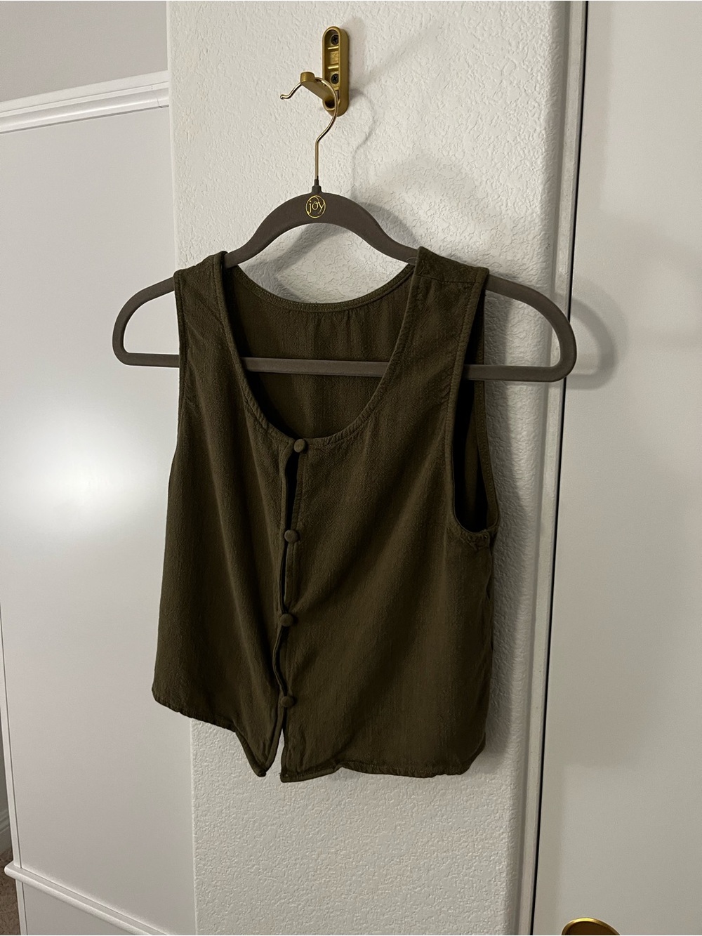 Automet Women’s Green Loose Fit Linen Blend Blouse Size Small